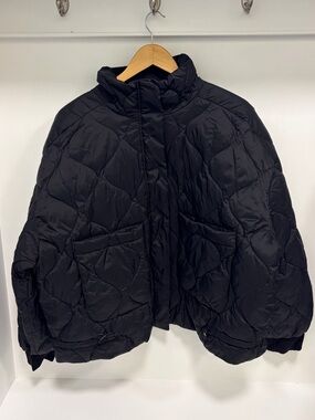 FLX Puffer Quilted cropped Jacket Coat Black XXL
